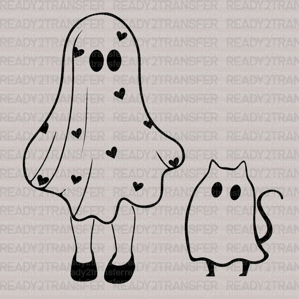 HALLOWEEN GIRL AND CAT DTF Transfer