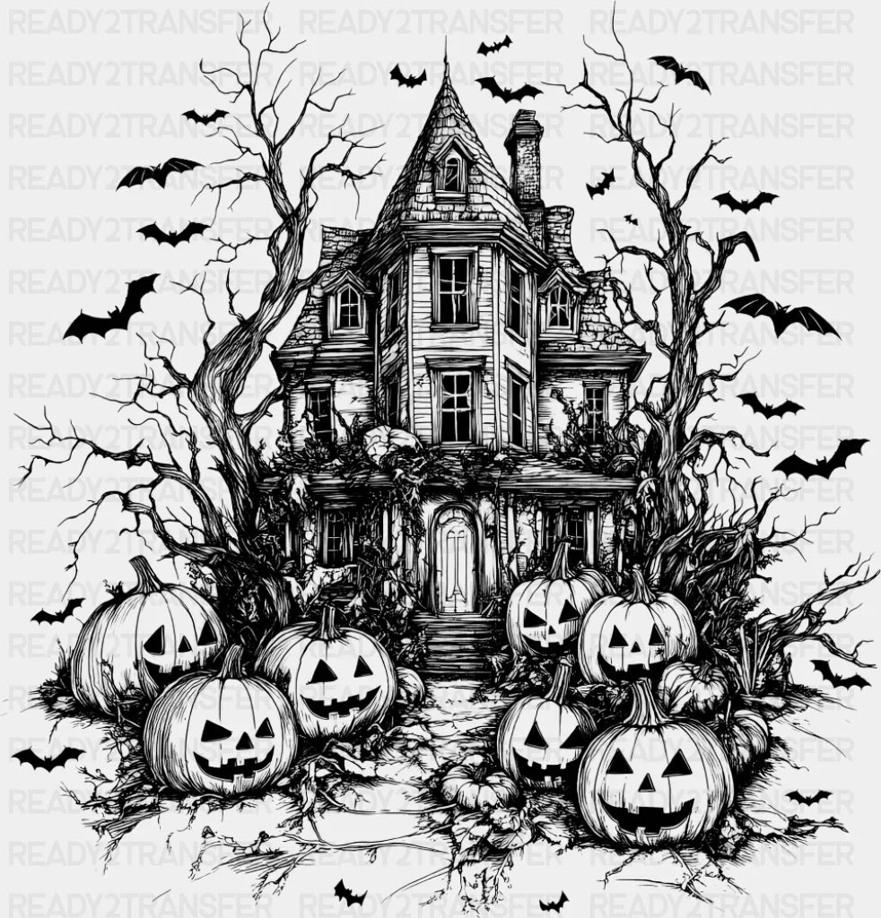 Halloween Haunted House - Halloween DTF Transfer