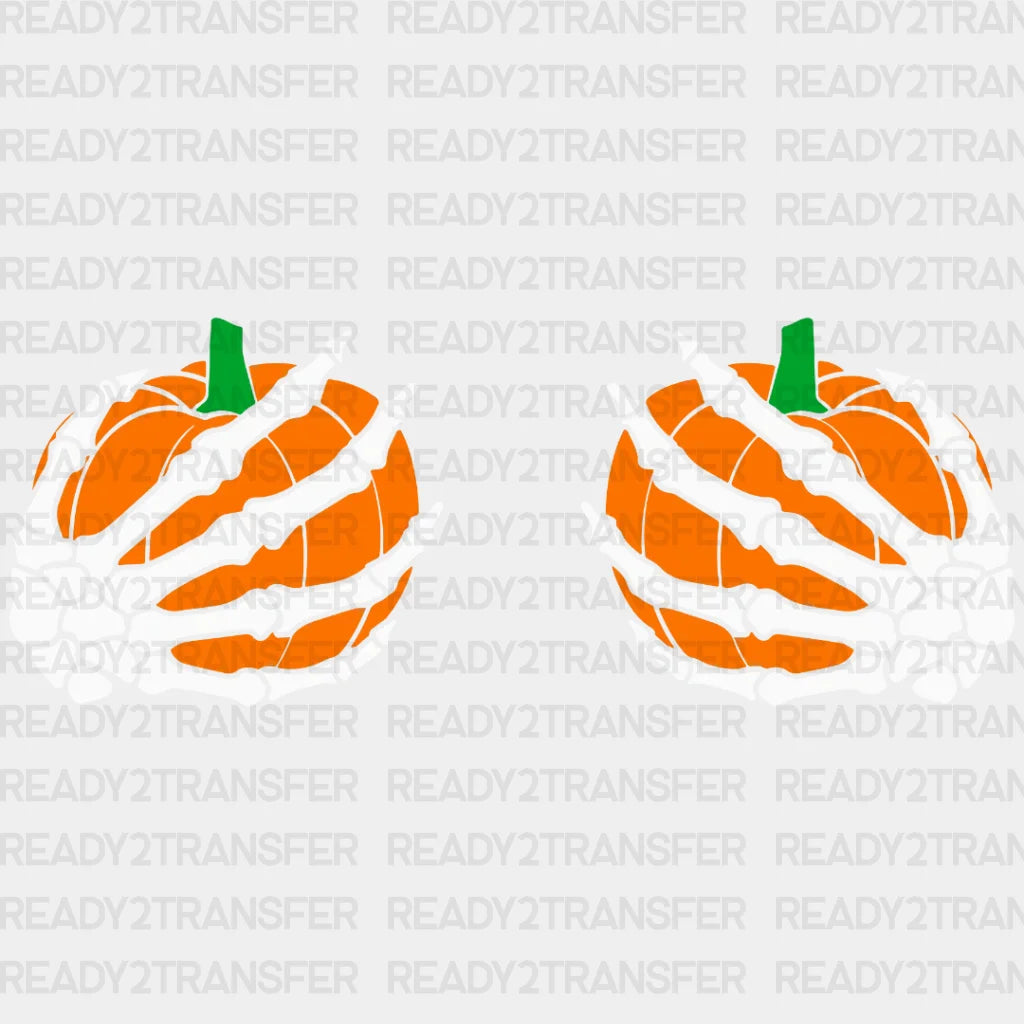 Halloween Pumpkin Hand Dtf Transfer