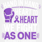 Hand In Hand, Heart To Heart - Alzheimer's Awareness DTF Transfer ready2transfer Light Color Design (See Imaging)