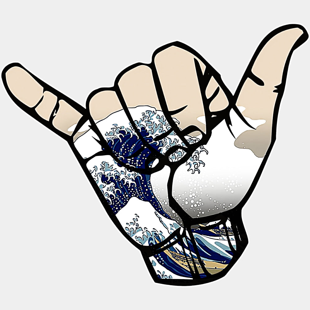Hand Sign - Surfing DTF Transfers ready2transfer Light Color Design (See Imaging)