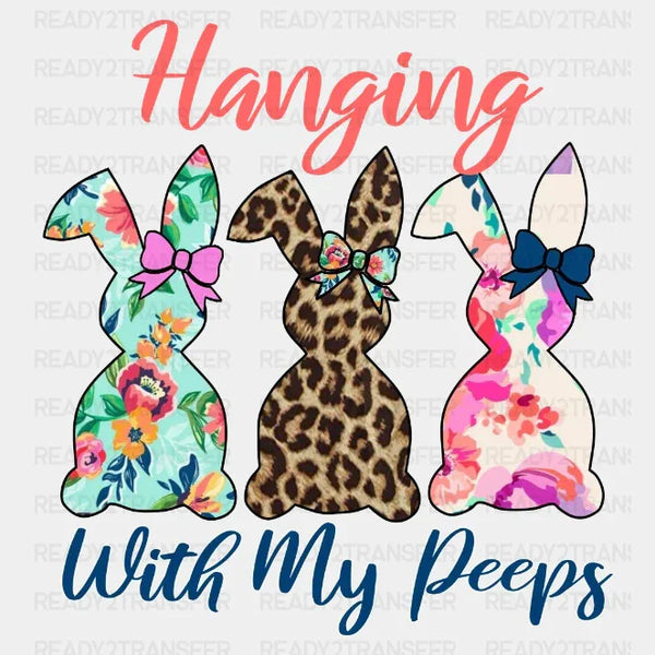 Hanging With My Peeps Easter Leopard Bunny DTF Heat Transfer, Easter Design