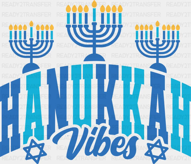 Hanukkah Vibes Candlestick - Hanukkah DTF Transfer