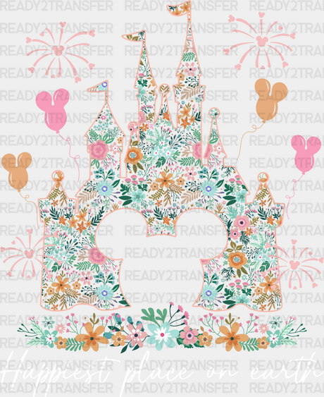 Happiest Place On Earth Disney Dtf Transfer Adult Unisex - S & M (10’) / White