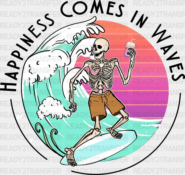 Happiness Comes In Waves Summer DTF Transfer