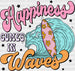 Happiness Comes In Waves Surfing Summer DTF Transfer ready2transfer Black