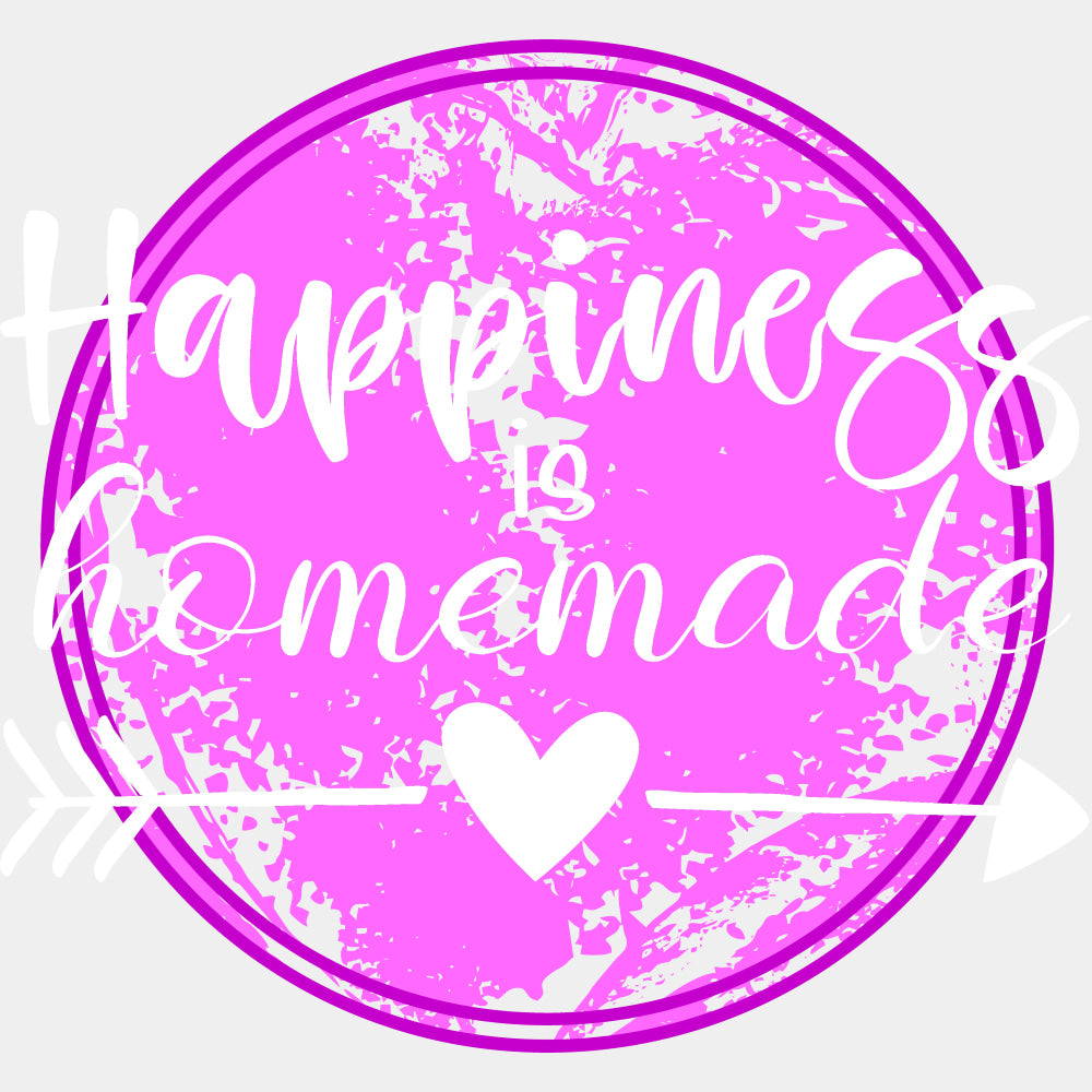 Happiness Is Homemade Purple Design - Family DTF Transfers ready2transfer Light Color Design (See Imaging)