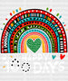 HAPPY 100 DAYS HEART DTF Transfer ready2transfer White