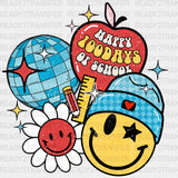 Happy 100 Days Of School Flower Face Dtf Transfer