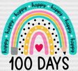 Happy 100 Days Rainbow Pencil Design Dtf Transfer