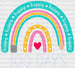Happy 100 Days Rainbow Pencil Design DTF Transfer ready2transfer White