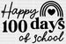 Happy 100 Heart Days Of School DTF Transfer ready2transfer Black