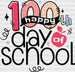 Happy 100th Day Of School DTF Transfer ready2transfer Black