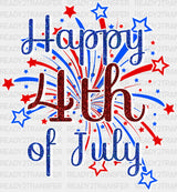 Happy 4Th Of July Firework 4Th Dtf Transfer