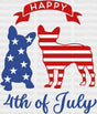 Happy 4Th Of July French Bulldog Dtf Heat Transfer Independence Day Design Fourth