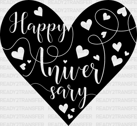 Happy Anniversary Heart - Dtf Heat Transfer Adult Unisex S & M (10’’) / Dark Color Design (See