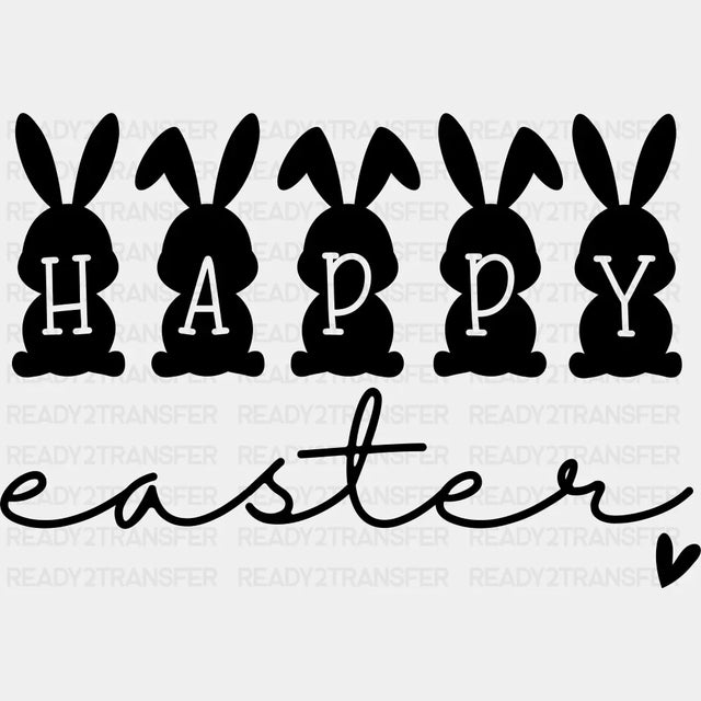 Happy Easter B&W Design - Easter DTF Transfer Adult Unisex - S & M (10’’) / Dark Color Design (See Imaging)