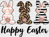 Happy Easter Bunnies Dtf Heat Transfer Design
