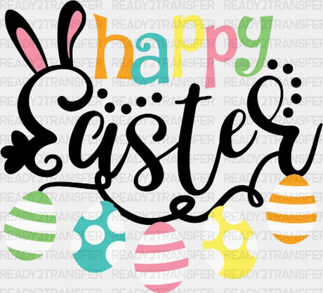 Happy Easter Eggs Dtf Heat Transfer Design