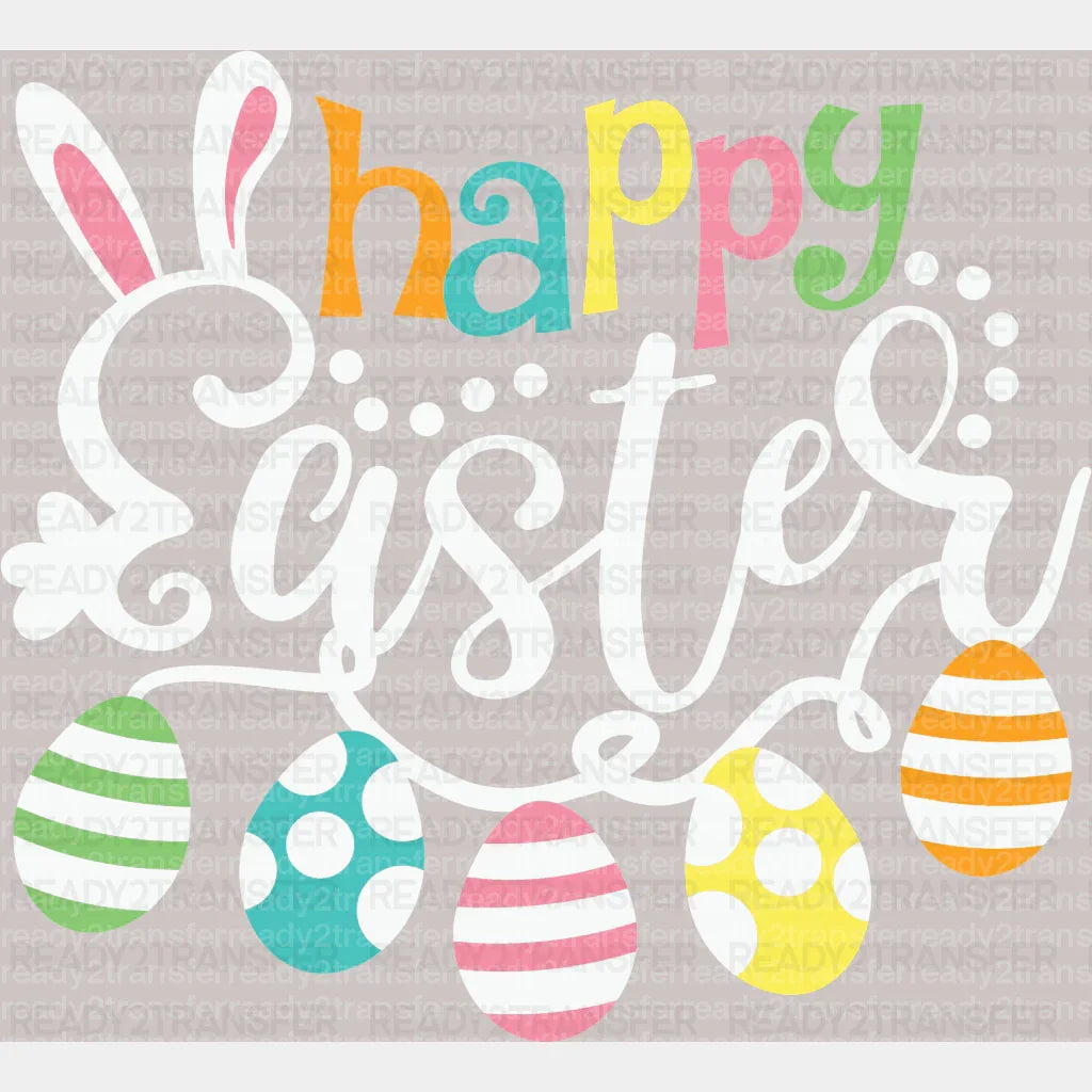 Happy Easter Eggs DTF Heat Transfer, Easter Design - ready2transfer