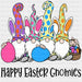 Happy Easter Gnomies DTF Heat Transfer, Easter Design ready2transfer Black