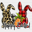Happy Easter Leopard Bunny Dtf Heat Transfer Design