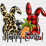 Happy Easter Leopard Bunny Dtf Heat Transfer Design