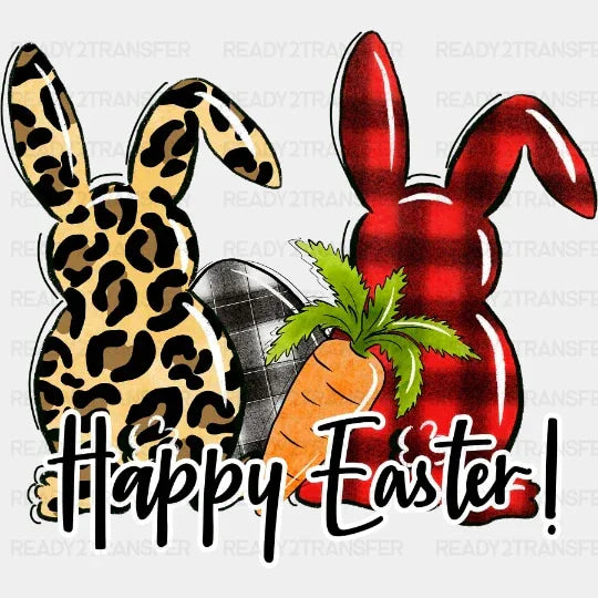 Happy Easter Leopard Bunny Dtf Heat Transfer Design