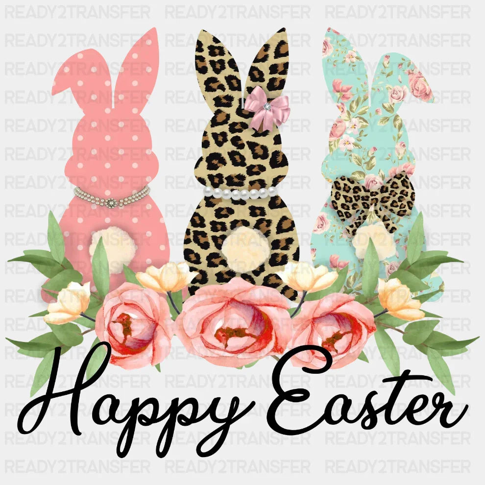 Happy Easter Leopard Bunny Dtf Heat Transfer Design