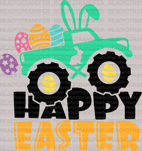 Happy Easter Monster Truck DTF Heat Transfer, Easter Design - ready2transfer