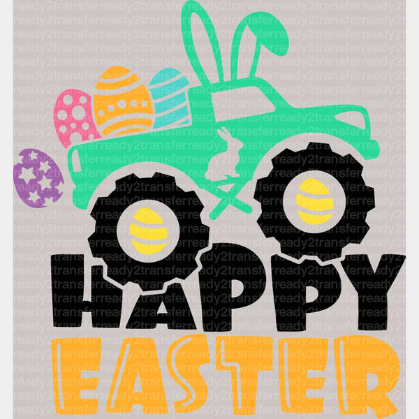 Happy Easter Monster Truck DTF Heat Transfer, Easter Design