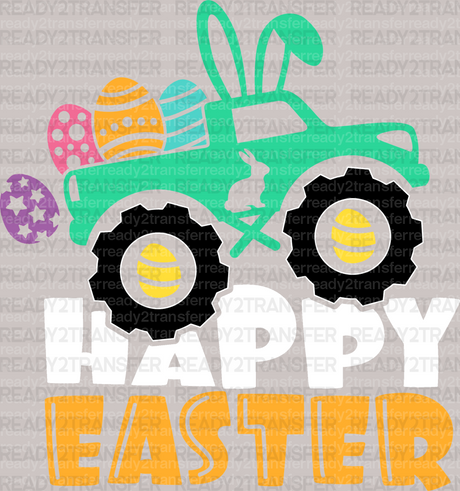 Happy Easter Monster Truck DTF Heat Transfer, Easter Design - ready2transfer