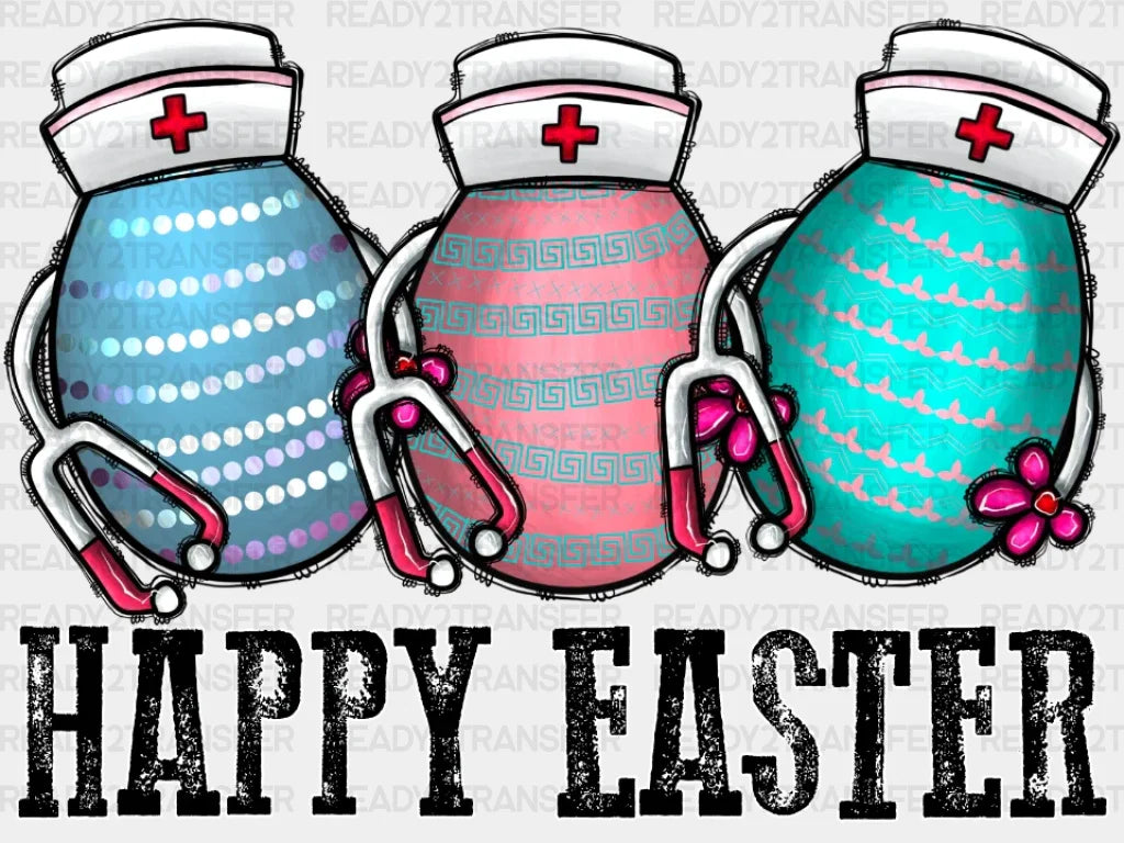 Happy Easter Nurse Dtf Heat Transfer Design