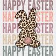 Happy Easter Rabbit Cheetah Print - Easter DTF Transfer Adult Unisex - S & M (10’’) / Dark Color Design (See Imaging)