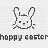 Happy Easter Rabbit Pixelated - Easter DTF Transfer Adult Unisex - S & M (10’’) / Dark Color Design (See Imaging)