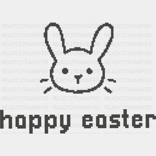Happy Easter Rabbit Pixelated - Easter DTF Transfer