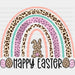 Happy Easter Rainbow DTF Heat Transfer, Easter Design ready2transfer Black