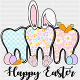 Happy Easter Teeth - Easter DTF Transfer Adult Unisex - S & M (10’’) / Dark Color Design (See Imaging)