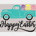 Happy Easter Truck DTF Heat Transfer, Easter Design ready2transfer Black