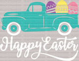 Happy Easter Truck DTF Heat Transfer, Easter Design - ready2transfer