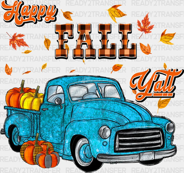 Happy Fall Y'all Truck - Fall DTF Transfer