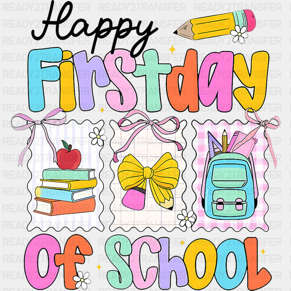 Happy First Day Of School, Retro - First Day Of School DTF Transfers