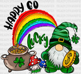 Happy Go Lucky Gnome St. Patrick’s Day Dtf Heat Transfer Saint Patricks Design St Paddys