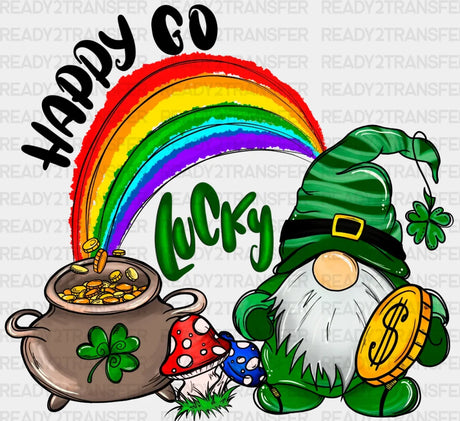 Happy Go Lucky Gnome St. Patrick’s Day Dtf Heat Transfer Saint Patricks Design St Paddys