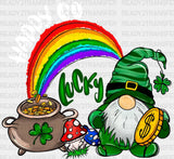 Happy Go Lucky Gnome St. Patrick’s Day Dtf Heat Transfer Saint Patricks Design St Paddys