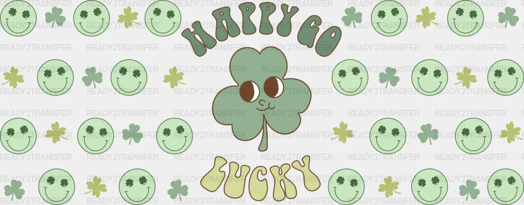 Happy Go Lucky - St Patrick Cup Wrap Uv Sticker Permanent Dtf Decal