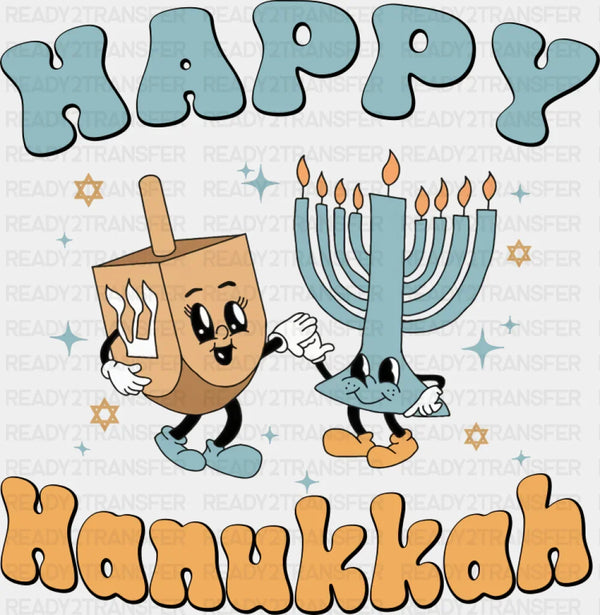 Happy Hanukkah Candlestick - Hanukkah DTF Transfer