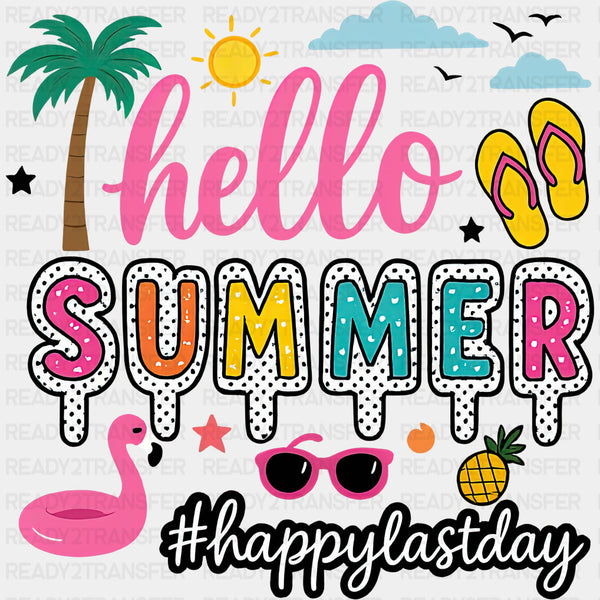 Happy Last Day Of School, Pink Flamingo - Last Day Of School DTF Transfers
