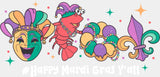 Happy Mardi Gras Y’all - Mardi Gras DTF Transfer Adult Unisex - S & M (10’’) / Light Color Design (See Imaging)