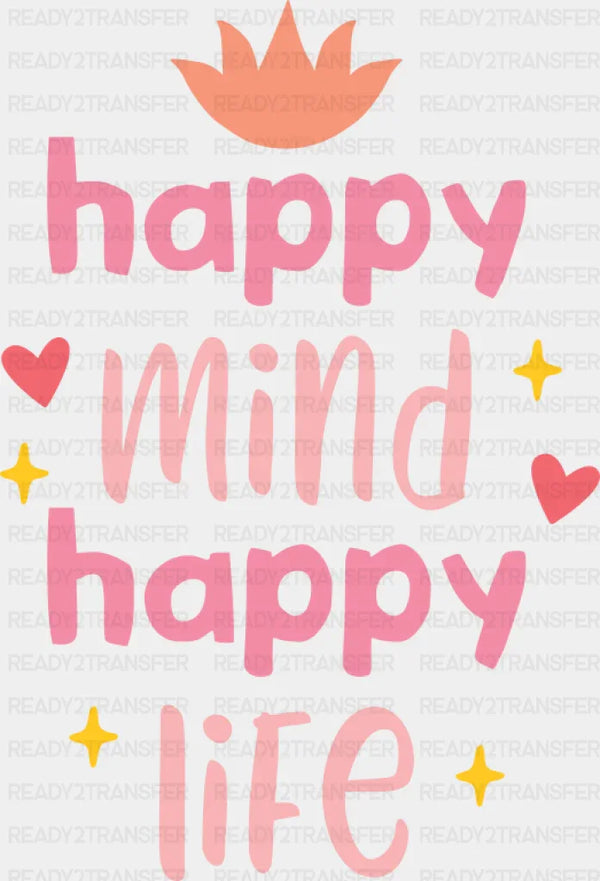 Happy Mind Happy Life - Yoga DTF Transfer